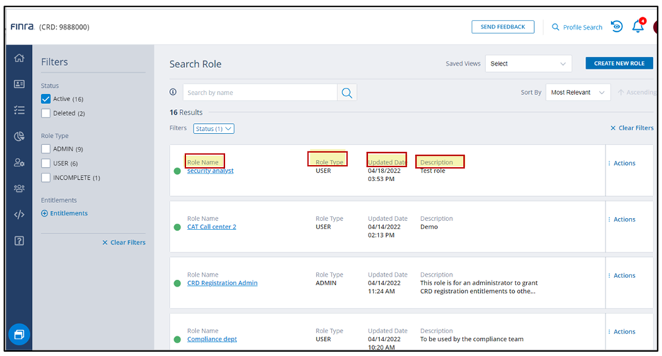 17.3 Step 1 Search Role Screen