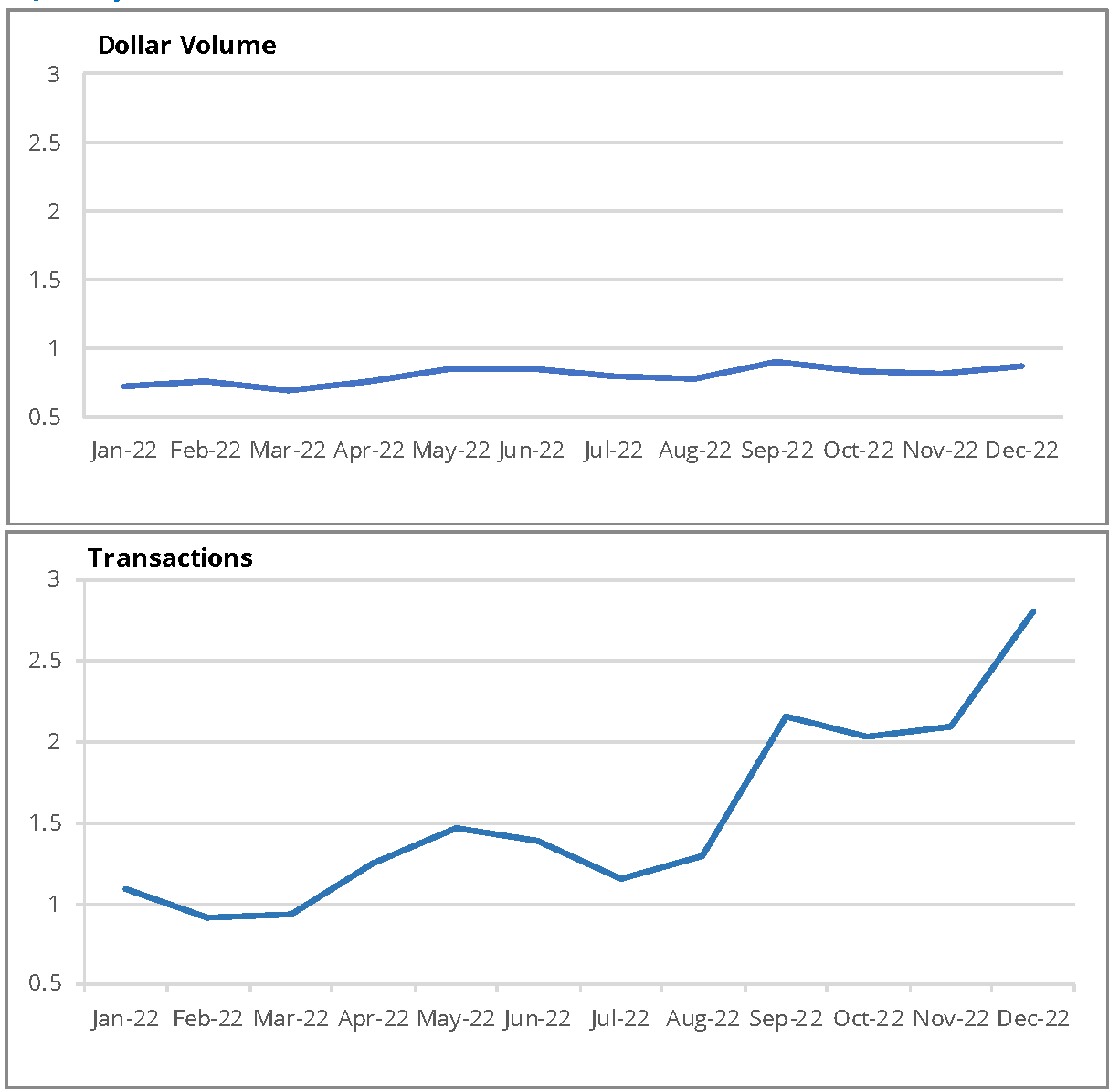 Put Call Ratio by Volume and Transaction Count 2022