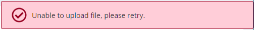 file not successfully uploaded message