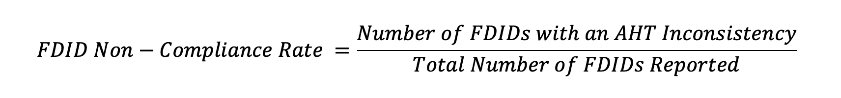 FDID Non-Compliance Rate